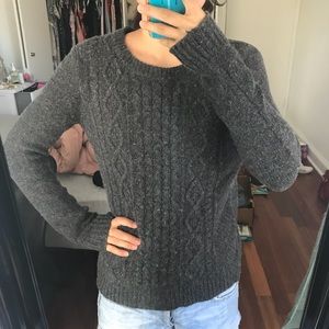 J. Crew dark gray cable knit sweater